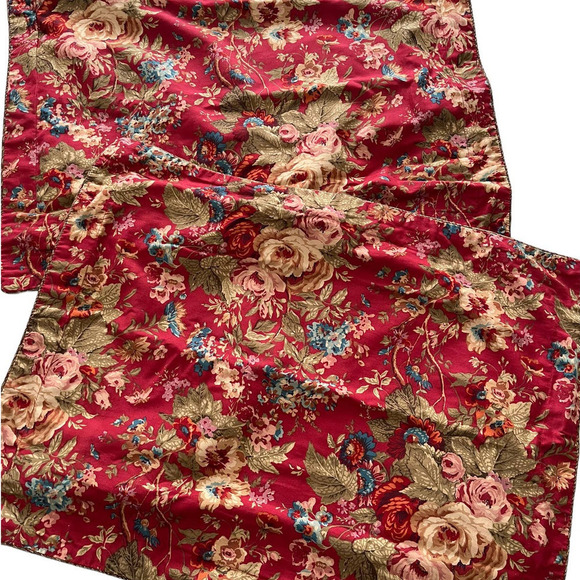 Ralph Lauren Chaps Vintage Floral & Houndstooth Summerton Standard Sham Set  (2) - Picture 1 of 6